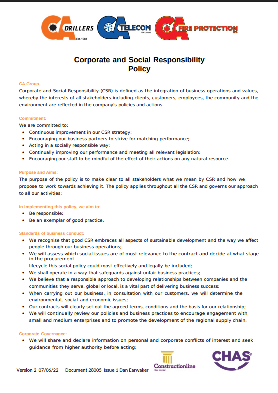 Corporate and Social Responsibility Policy 2026 V2