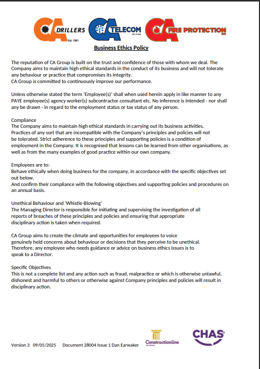 Business Ethics Policy 2026 V3