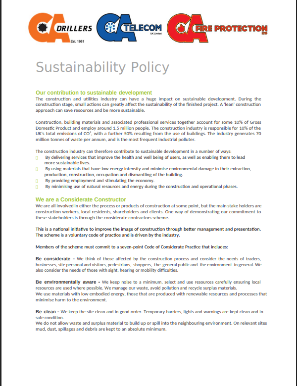 CA Group Sustainability Policy 2026 V1